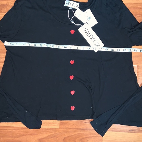 NWT Wildfox Long Sleeve A-Line Heart Shirt - Picture 5 of 5